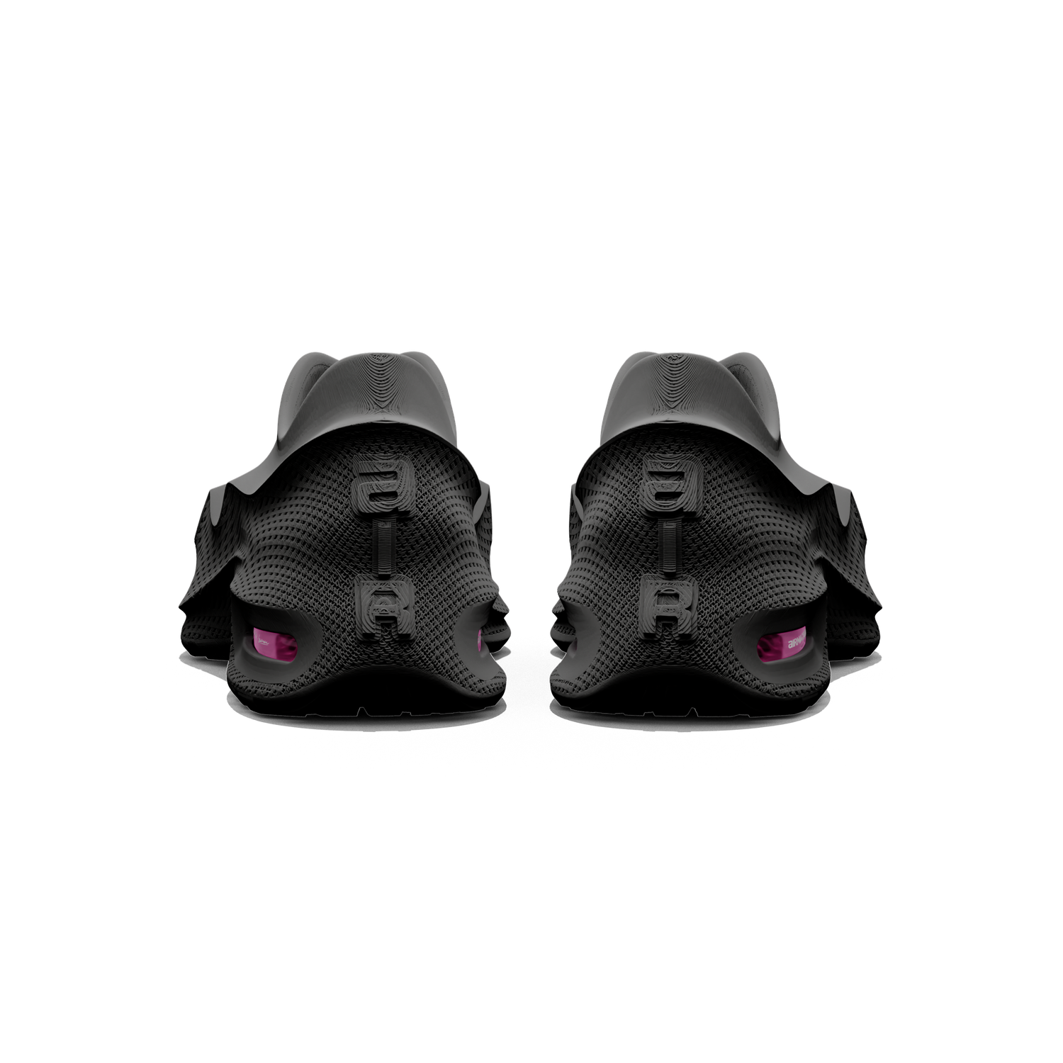 Nike x Zellerfeld Air Max 1000.2 Black Pink Spell heel detail showing Pink Spell Air unit with white branding