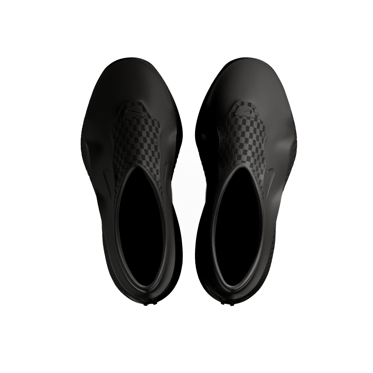 Nike x Zellerfeld Air Max 1000.2 Black Pink Spell top view showing single-piece 3D printed upper without laces